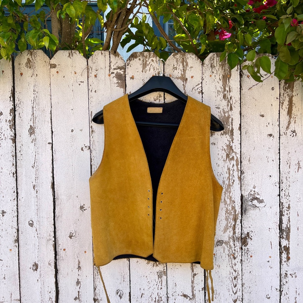 Mustard Yellow Suede Vest
